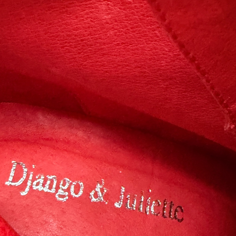 Django & Juliette Marzena Buckled Red Patent Leather Ankle Boots - Picture 11 of 16